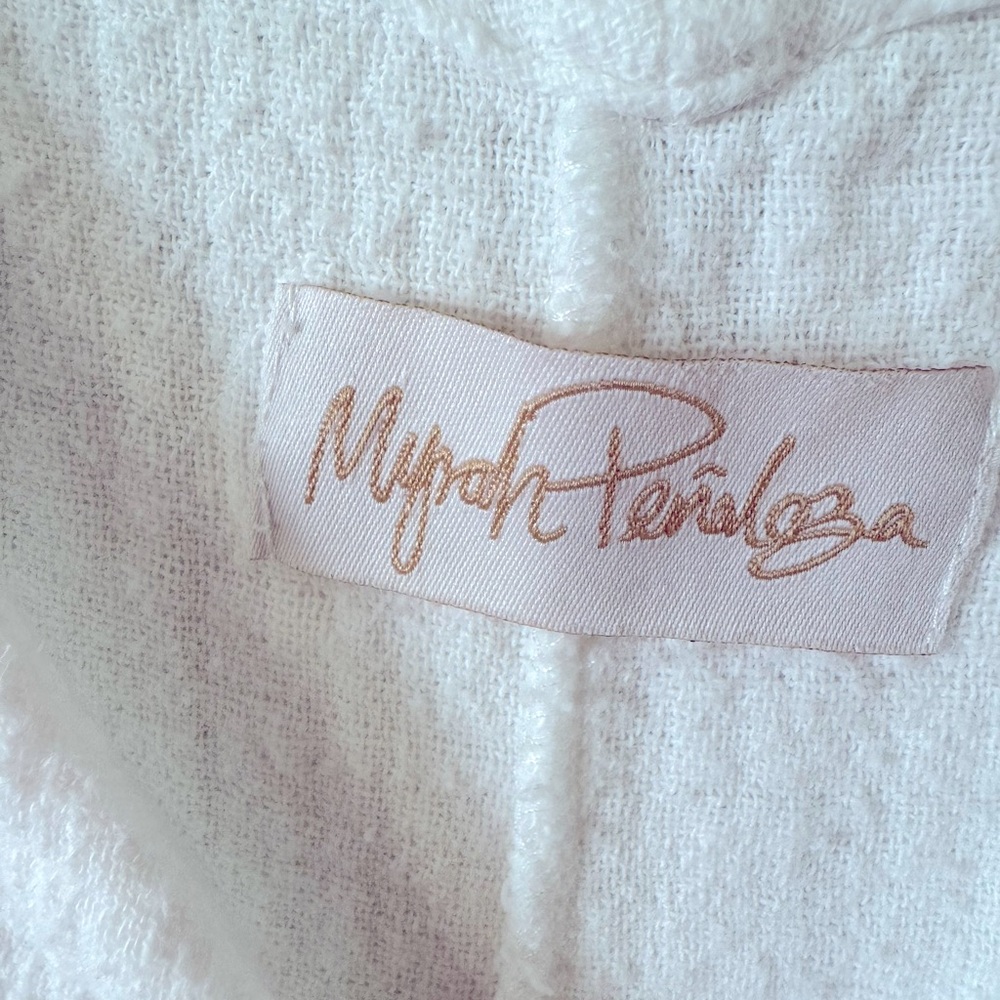 Myrah Penaloza Romper White Gauze Cotton Cropped Wide Leg One Size - Picture 3 of 4